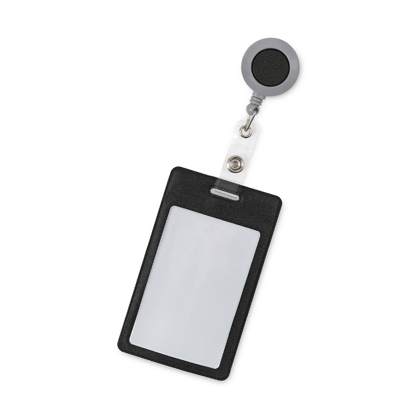 Изображение товара Карман для бейджа с рулеткой FLEXPOCKET вертикальный черный