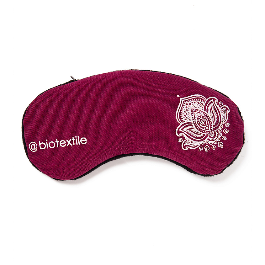 Изображение товара BIO TEXTILES Маска - накладка для глаз Йога Релакс с семенем льна и лавандой Bordeaux, 1 шт. Размер 20*9.