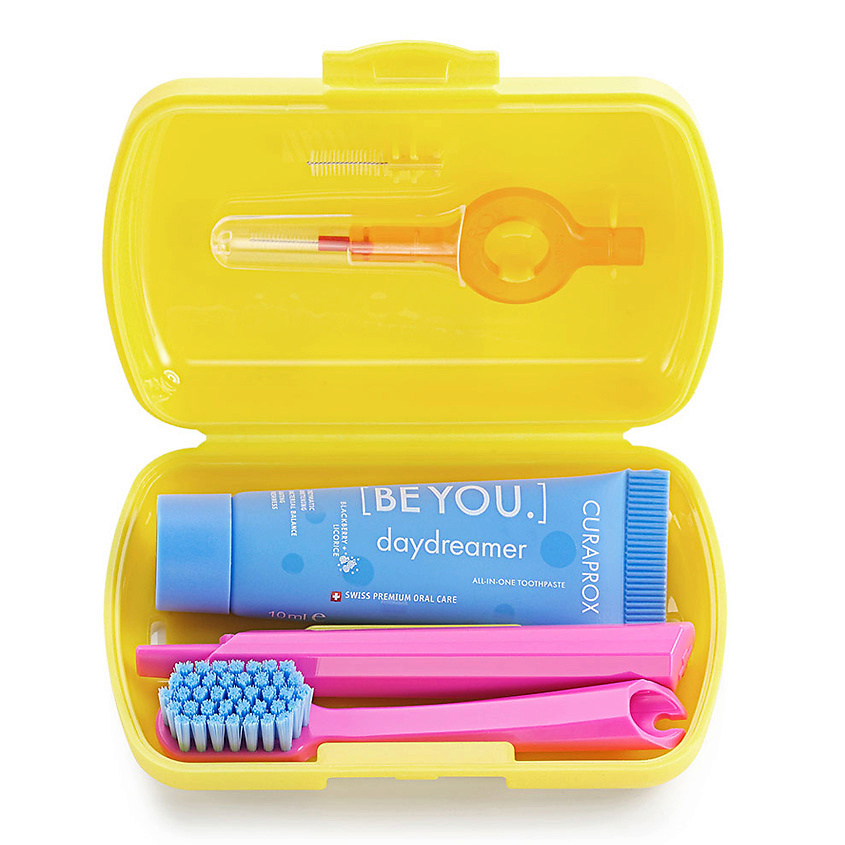 Изображение товара Дорожный набор для ухода за полостью рта Curaprox BE YOU желтый