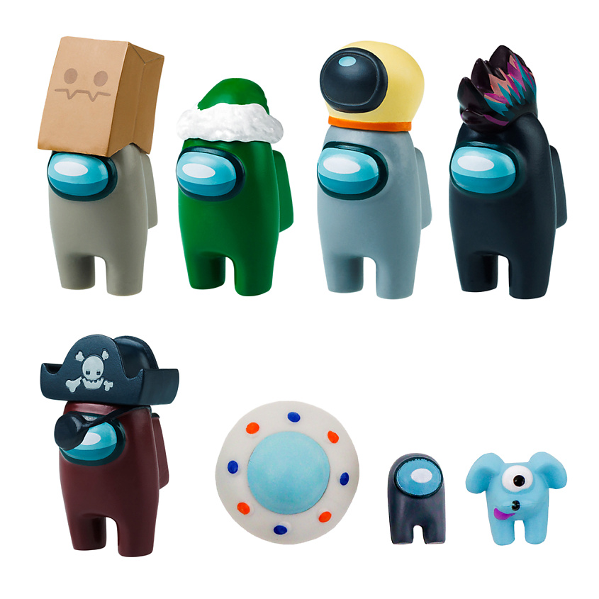 Изображение товара AMONG US Набор фигурок серия 3 с аксессуарами (герой в зеленой шапке), 1 шт