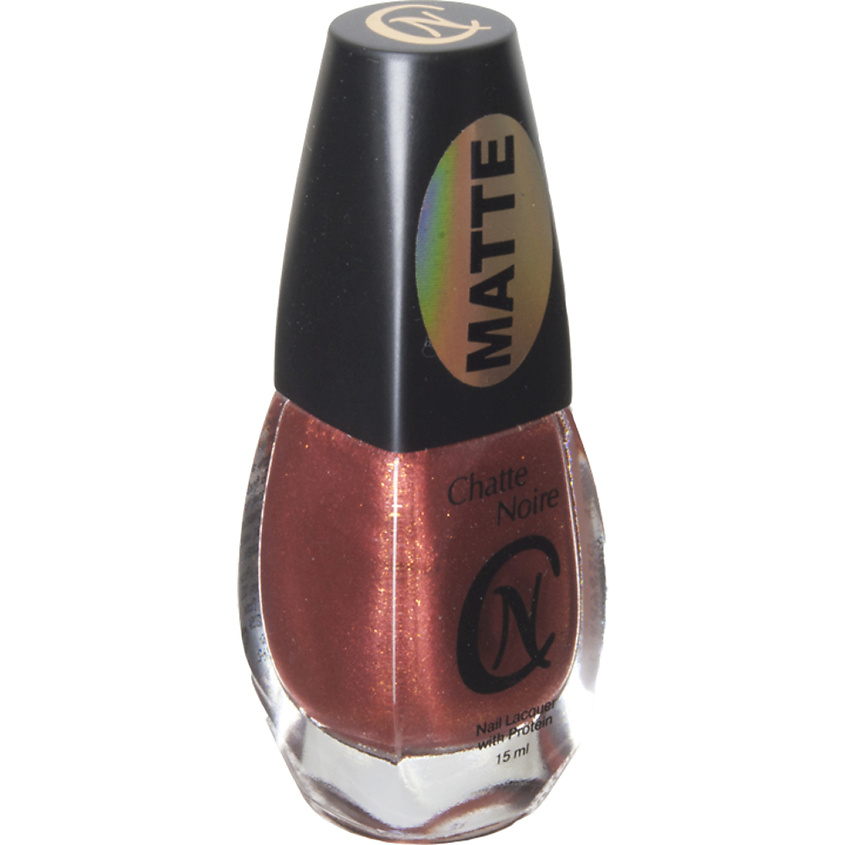 Изображение товара CHATTE NOIRE Лак для ногтей Матовый перламутровый, тон 844 априкот с золотым перламутром, 15 цвет