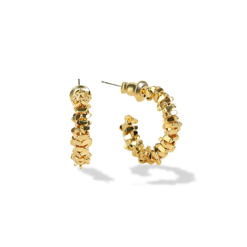 Изображение товара Женские серьги хупы VIAMORE Catena золотого цвета в подарочной коробке