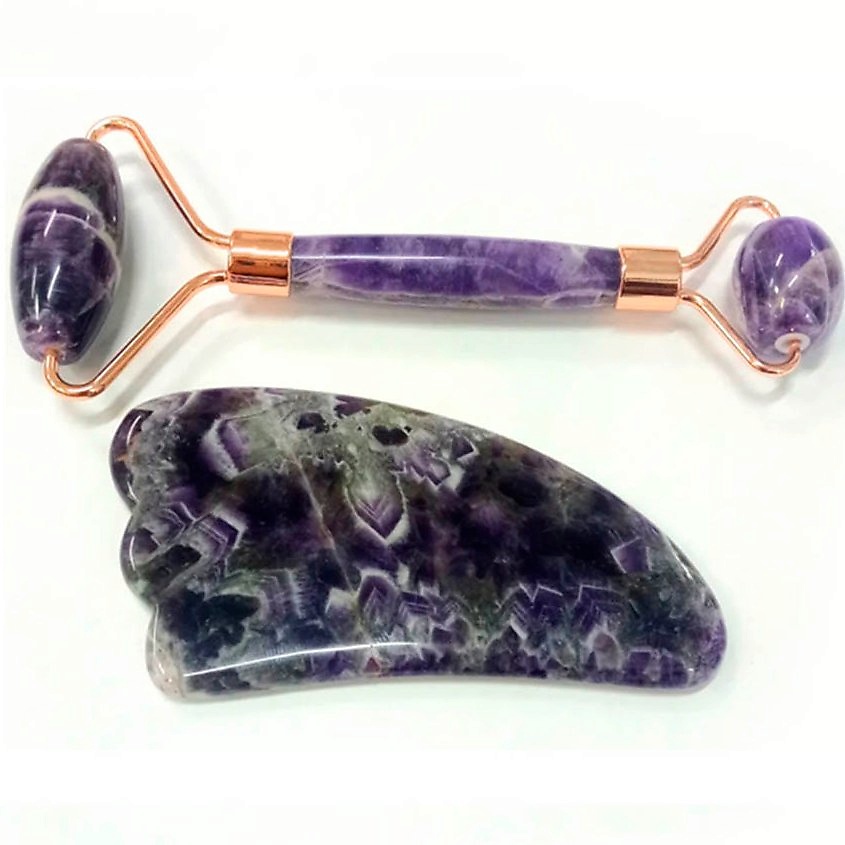 Изображение товара ЧИОС Набор для гуаша ролик + лапка в подарочной упаковке Аметист, 1 шт.