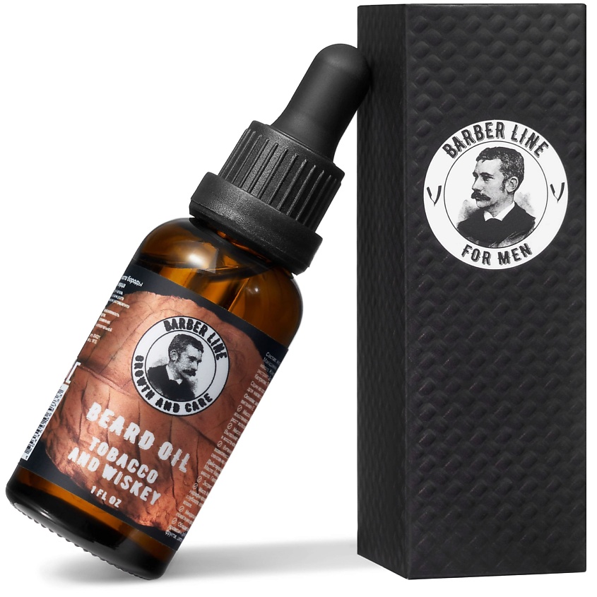 Изображение товара BARBER LINE FOR MEN Масло для бороды аромат Tobacco & Wiskey, 1 шт.