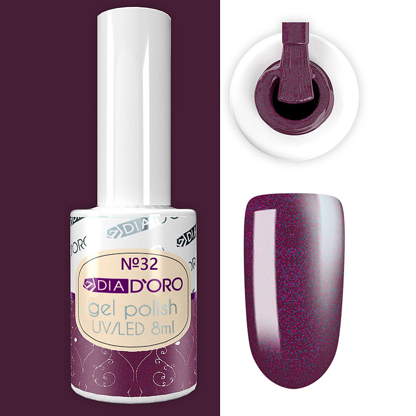 Изображение товара Гель-лак DIA DORO Classics Professional NEON №32 ярко-фиолетовый с блёстками 8 мл