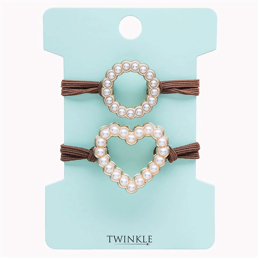 Изображение товара TWINKLE Резинки для волос CIRCLE AND HEART, набор из 2 шт., стильные аксессуары
