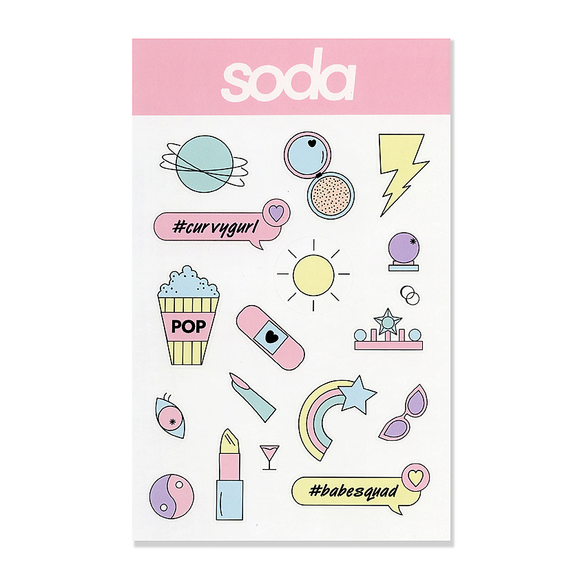 Изображение товара Декоративные наклейки SODA STICKERS #stickystuff 25 ярких стикеров для украшения
