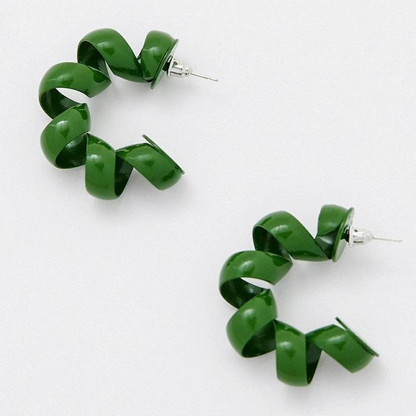 Изображение товара Серьги BOCCIOLO SPIRAL зеленые для женщин