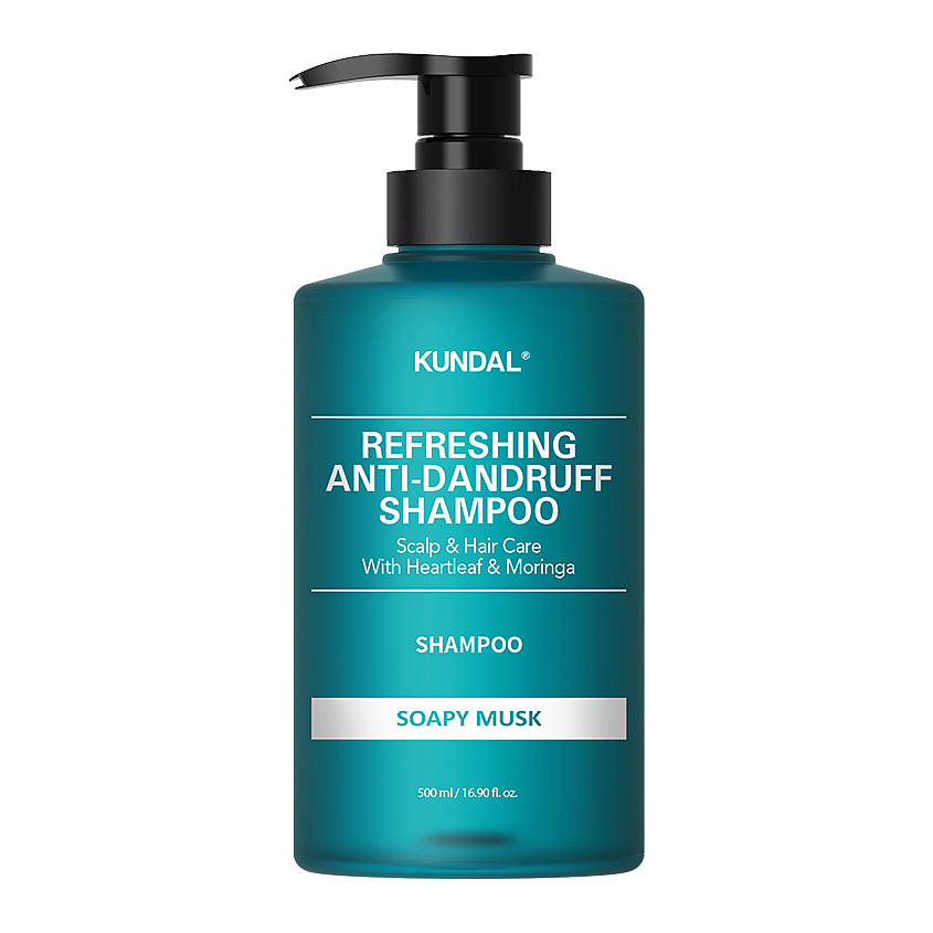 Изображение товара KUNDAL Шампунь для волос против перхоти освежающий с ароматом Мускуса Soapy Musk, 500 мл
