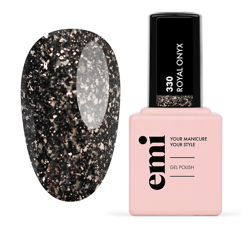 Изображение товара Гель-лак EMI LNY9330 Королевский оникс 9 мл стойкий и насыщенный цвет
