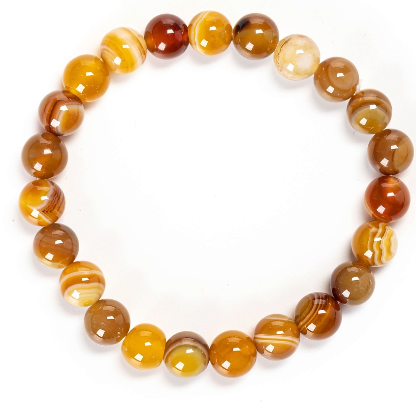 Изображение товара AGAT-ILONA Браслет агат натуральный 8 мм, цвет: Желтый, размер: 16