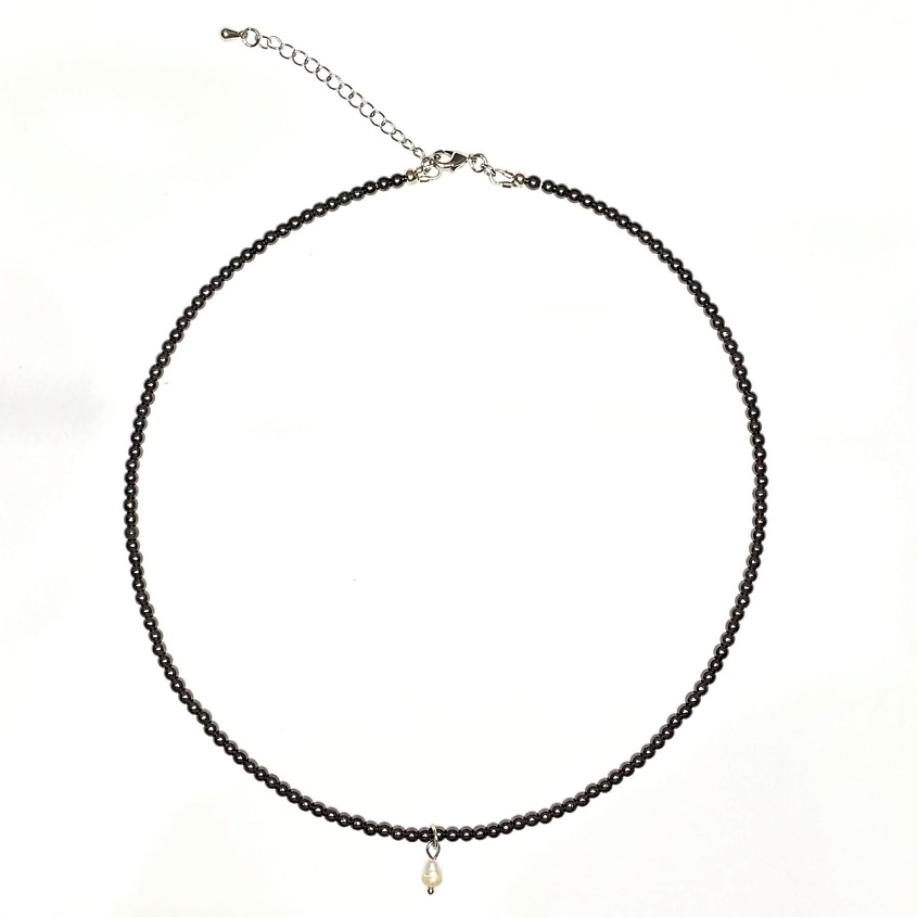 Изображение товара Колье из гематита SLOMAYA белое размер 42 - стильное украшение для женщин