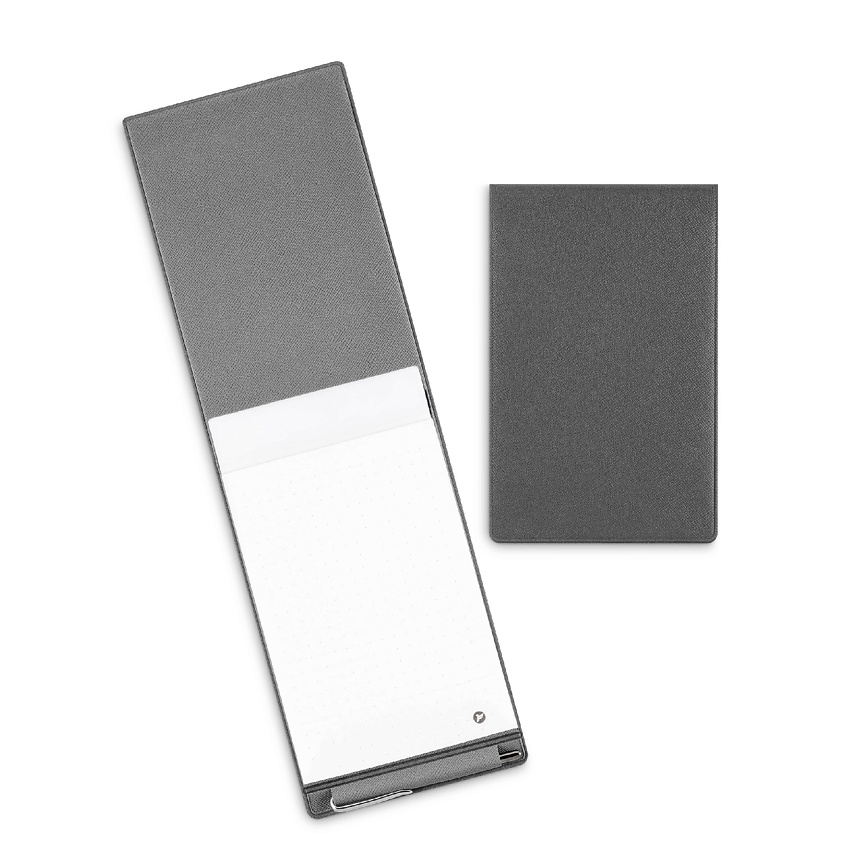 Изображение товара Флекспокет блокнот с сменной обложкой из экокожи и ручкой, серый, формат А6
