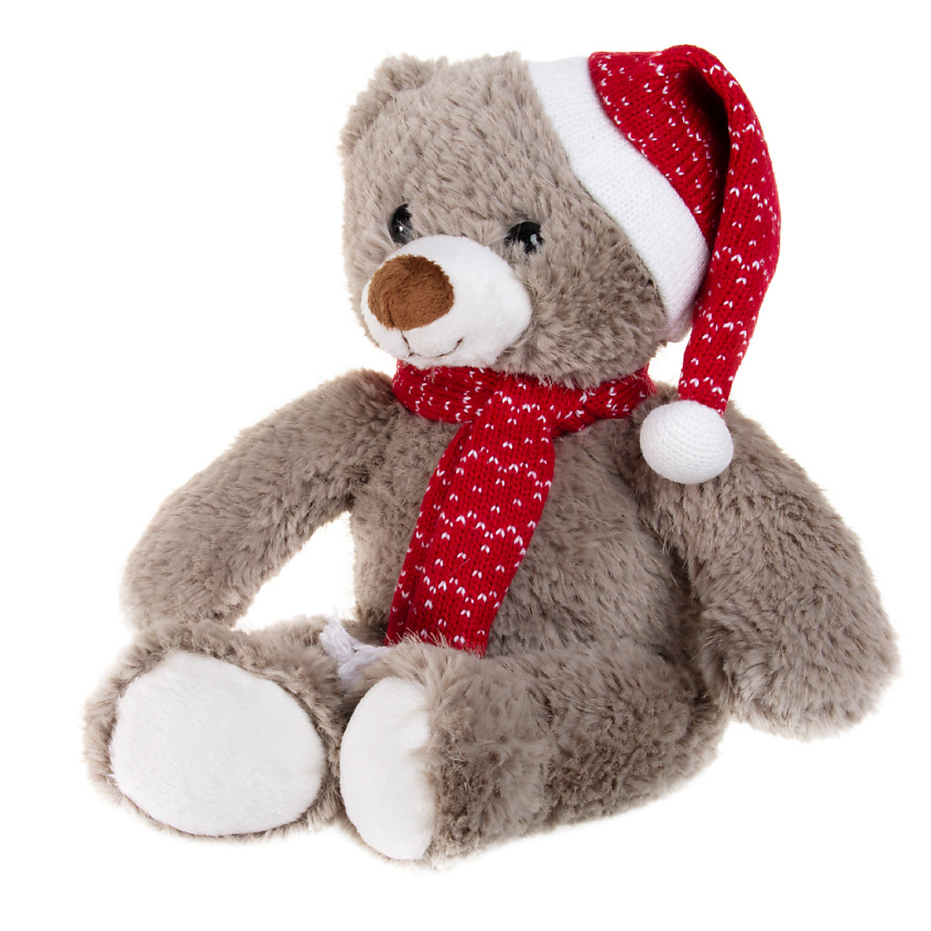 Изображение товара GULLIVER Мягкая игрушка Мишка в колпаке и шарфе, 35 см, Коричневый