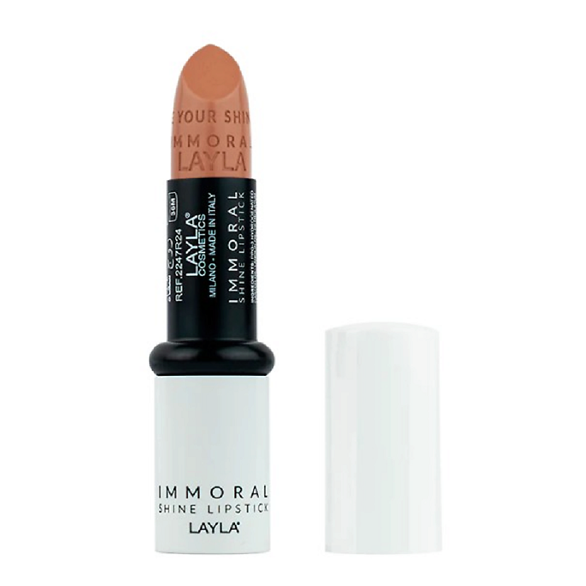 Изображение товара LAYLA Помада для губ блестящая Immoral Shine Lipstick, N. 1, 4 г