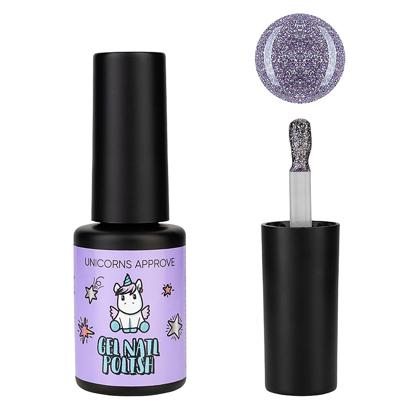 Изображение товара UNICORNS APPROVE Гель-лак покрытие Pastel Shades, № 003 Полупрозрачная розовая база с мелкими блестками, 6 мл