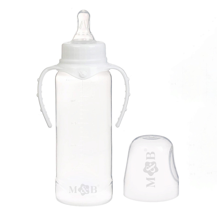 Изображение товара MUM&BABY Бутылочка для кормления, классическое горло, с ручками, от 3 мес., 1 шт