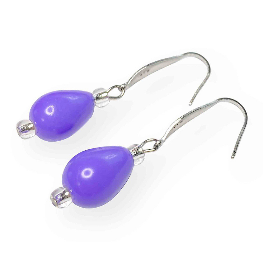 Изображение товара KOKOSHNIKI Длинные висячие серьги женские капли, цвет: Прозрачный