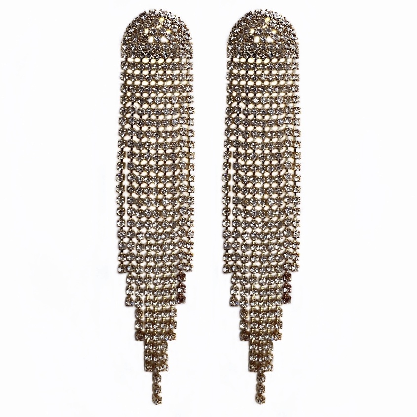 Изображение товара Длинные серьги со стразами и застежкой-гвоздик от BLONDINKAMOLODEC