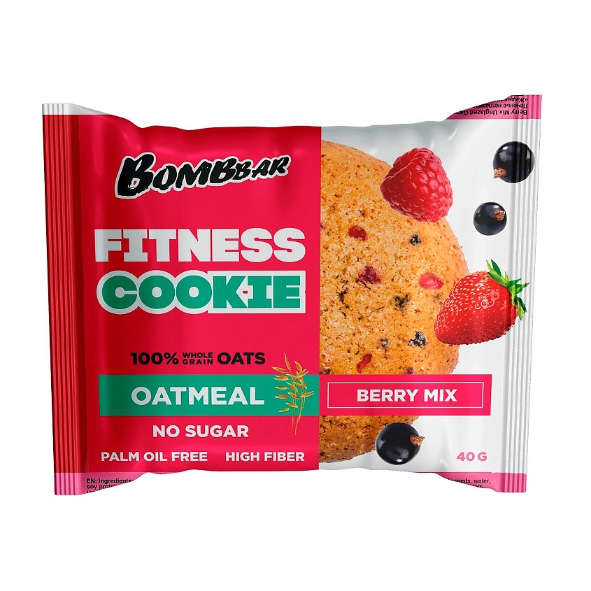 Изображение товара BOMBBAR Печенье неглазированное овсяное Ягодный микс, 40 г