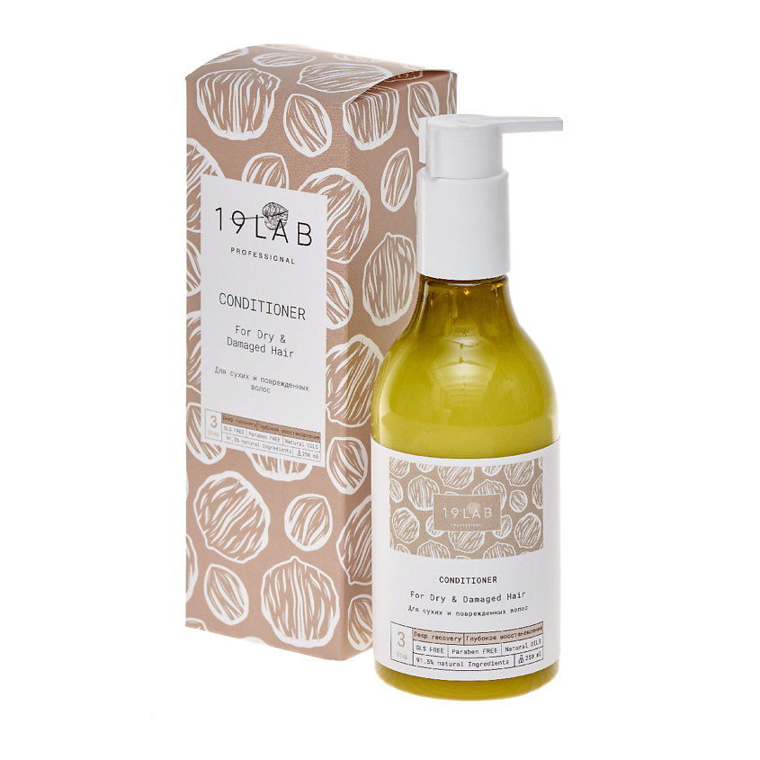 Изображение товара 19LAB Кондиционер для сухих и поврежденных волос "Глубокое восстановление", 249 мл