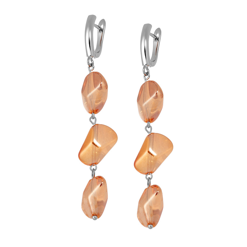 Изображение товара KOSHIKA Серьги длинные Фриформ медовые, цвет: Бежевый