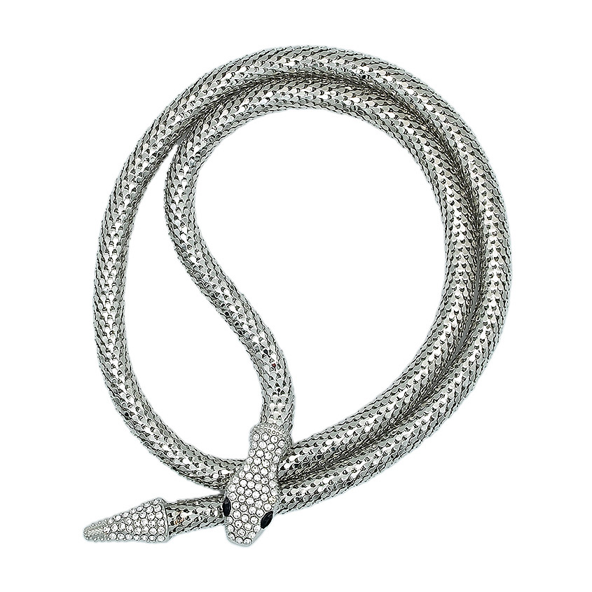 Изображение товара TUATA Колье женское цепочка "Змея", цвет: Серебряный