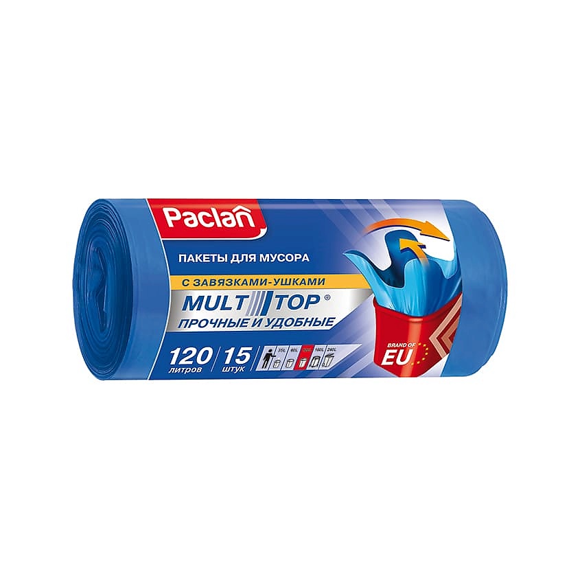 Изображение товара PACLAN MULTI-TOP Мешки для мусора, 120л, 15 шт