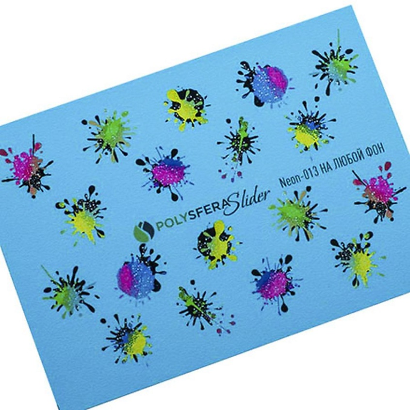 Изображение товара ПОЛИСФЕРА Слайдер дизайн для ногтей Неоновый Яркий микс 013, 1 шт.