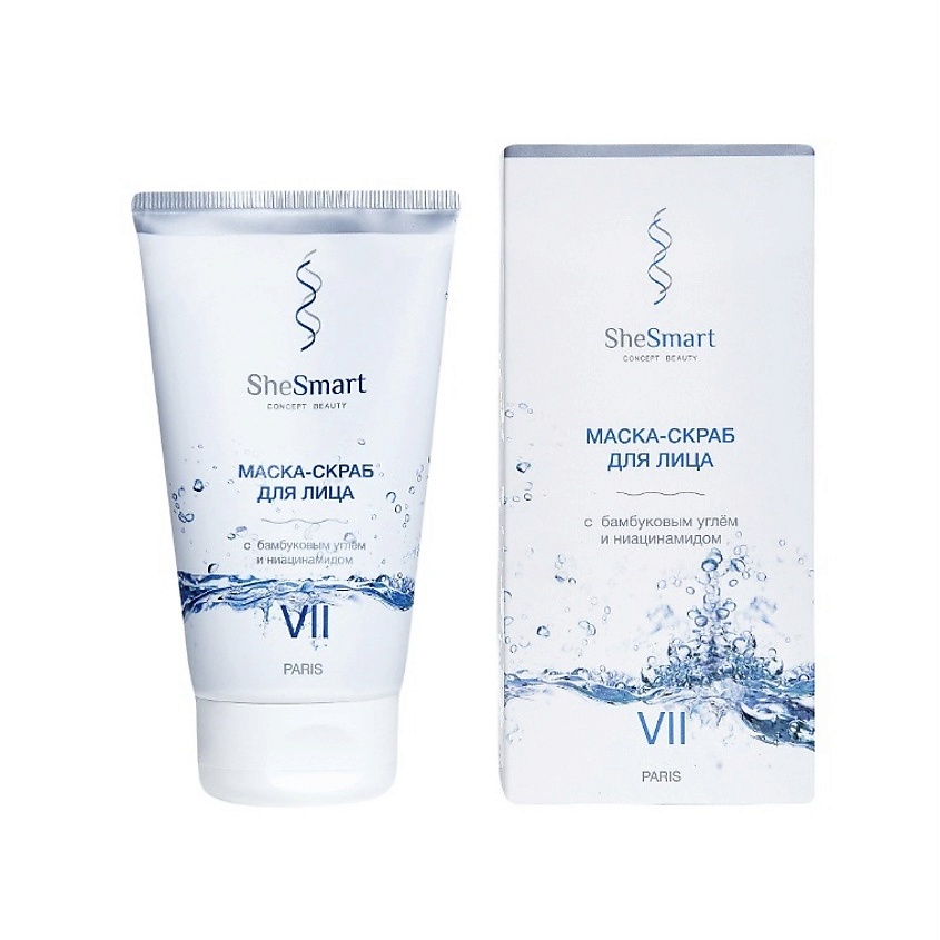 Изображение товара SHESMART Маска скраб для лица с бамбуковым углём и ниацинамидом, 150 мл, маска скраб
