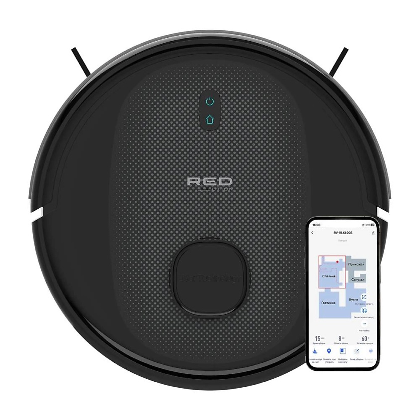 Изображение товара Умный робот-пылесос RED Solution RV-RL6100S Wi-Fi для сухой и влажной уборки