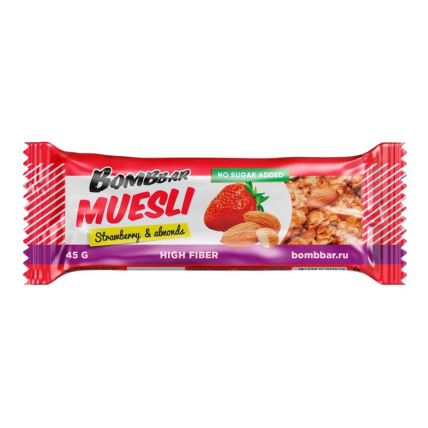 Изображение товара BOMBBAR Батончик Мультизлаковый клубника, 45 г
