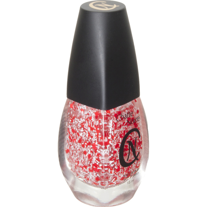Изображение товара Лак для ногтей с крупными блестками 15 мл бело-красный 545 CHATTE NOIRE