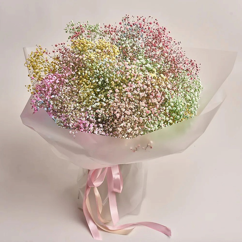 Изображение товара Букет из 25 разноцветных гипсофил для подарка и декора