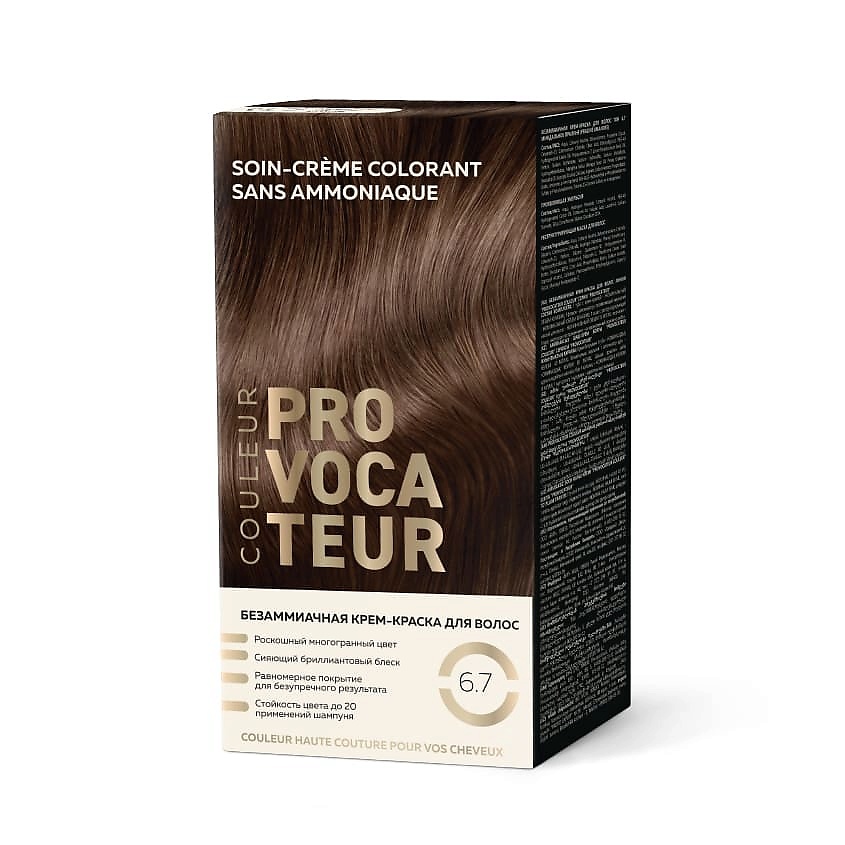 Изображение товара PROVOCATEUR Стойкая безаммиачная крем-краска для волос Couleur 6.7 Миндальное Пралине