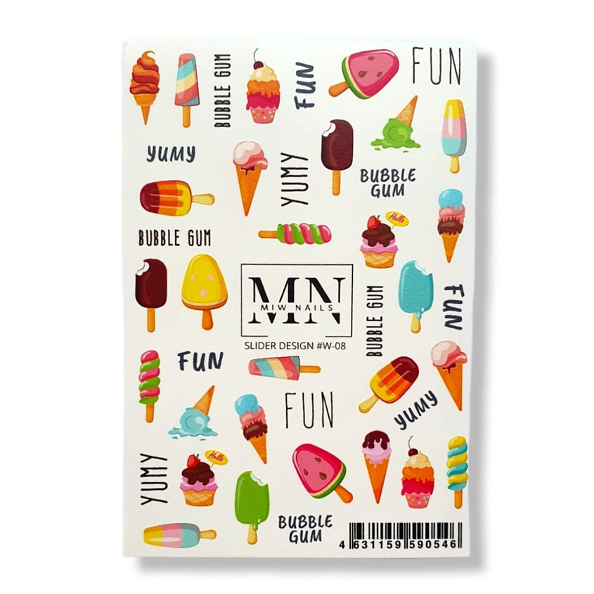 Изображение товара MIW NAILS Слайдер дизайн для ногтей W-08 1 шт профессиональные слайдеры для маникюра