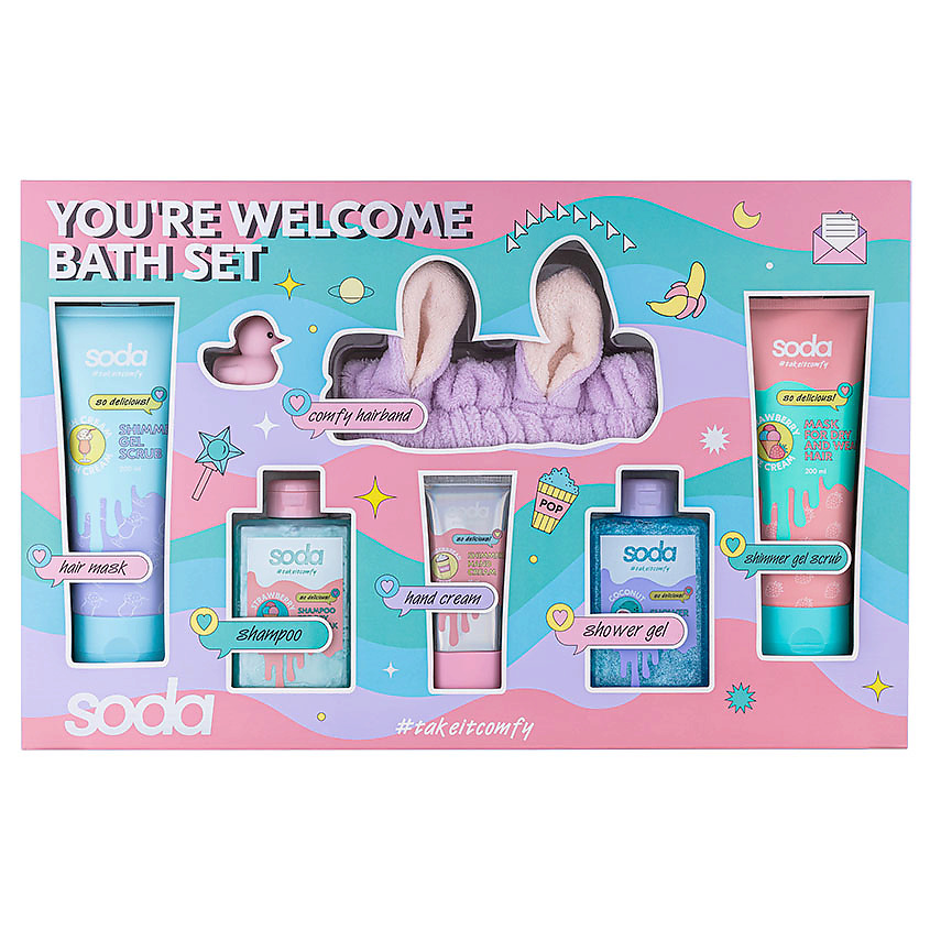 Изображение товара Набор средств для ванны и душа You're Welcome #takeitcomfy 2х300мл 2х200мл 50мл