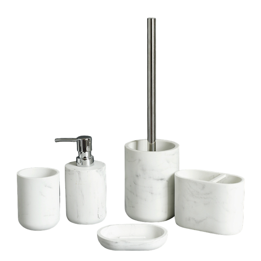 Изображение товара DENEZO Набор аксессуаров для ванной комнаты и туалета "Night", Белый