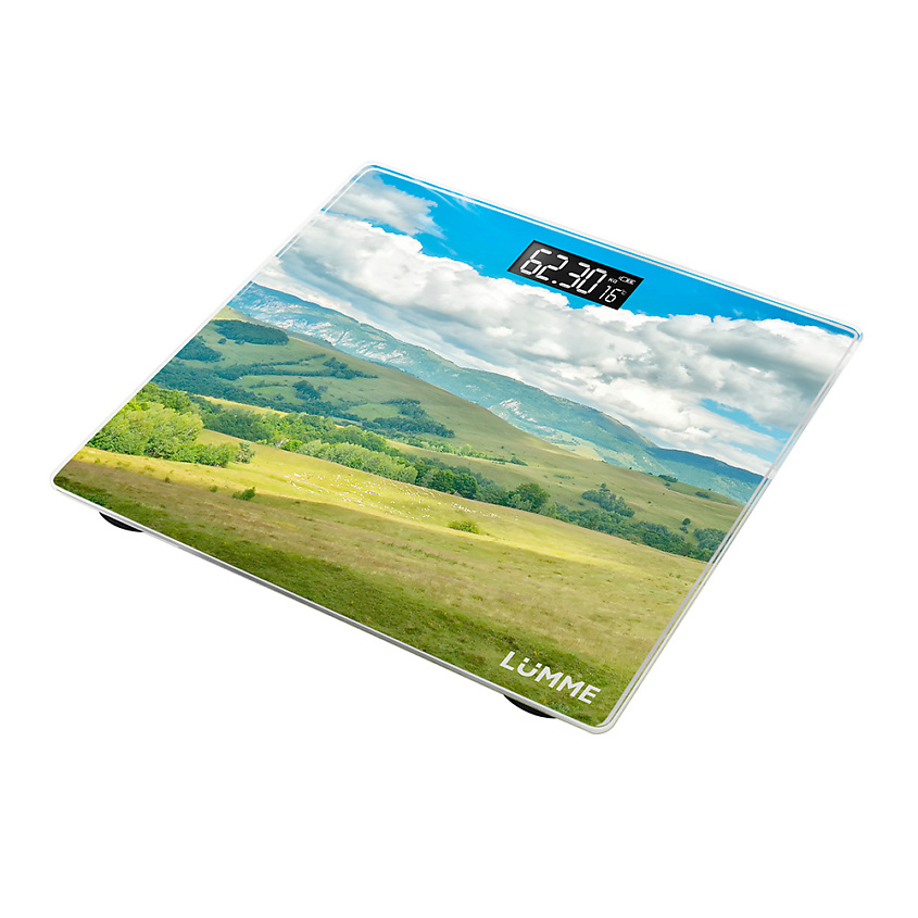 Изображение товара Весы напольные электронные LU-1328 из стекла с ЖК дисплеем и функциями автоматического отключения