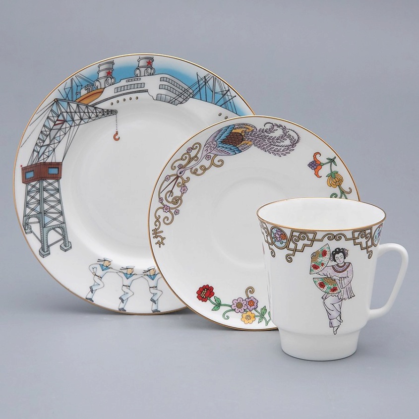 Изображение товара ИМПЕРАТОРСКИЙ ФАРФОРОВЫЙ ЗАВОД Комплект кофейный "Балет Красный мак", 1 шт.