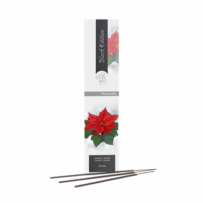 Изображение товара BOLES D'OLOR Ароматические палочки, благовония Пуансеттия Poinsettia (Black Edition), 20 шт