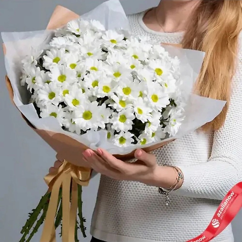 Изображение товара AZALIANOW ЦВЕТЫ. ПОДАРКИ. ДЕКОР Букет из 9 кустовых хризантем, Букеты и композиции из живых цветов могут на несколько тонов отличаться от изображений. Часть цвета искажается в зависимости от настроек экрана.