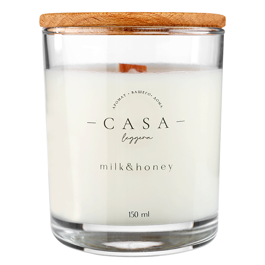 Изображение товара Ароматическая свеча CASA LEGGERA Milk&Honey 150 мл с приятным ароматом