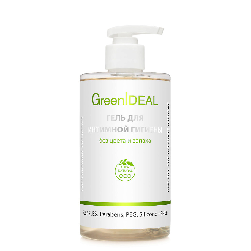 Изображение товара GREENIDEAL Гель для интимной гигиены без цвета и запаха, 250 мл