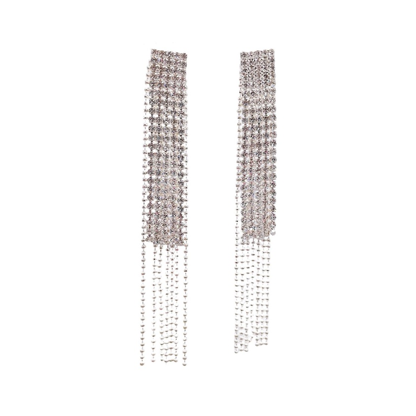 Изображение товара Серьги Flicker из серебряного бижутерного сплава со стразами FOROSTINA.K