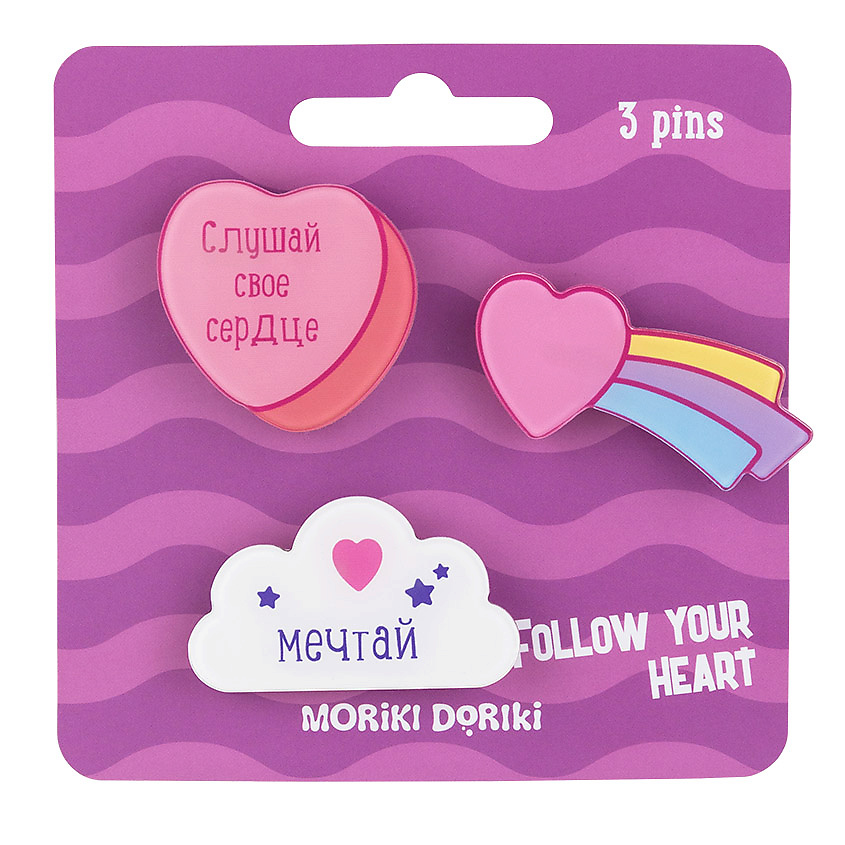 Изображение товара MORIKI DORIKI Набор значков Follow Your Heart, 3 шт.
