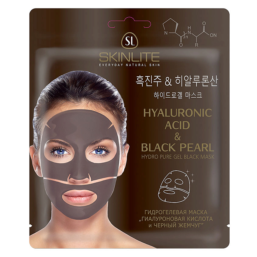 Изображение товара SKINLITE Гидрогелевая маска "ГИАЛУРОНОВАЯ КИСЛОТА & ЧЕРНЫЙ ЖЕМЧУГ", 27 г