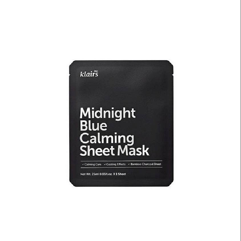 Изображение товара DEAR, KLAIRS Маска тканевая успокаивающая Midnight Blue Calming Sheet Mask, 25 мл