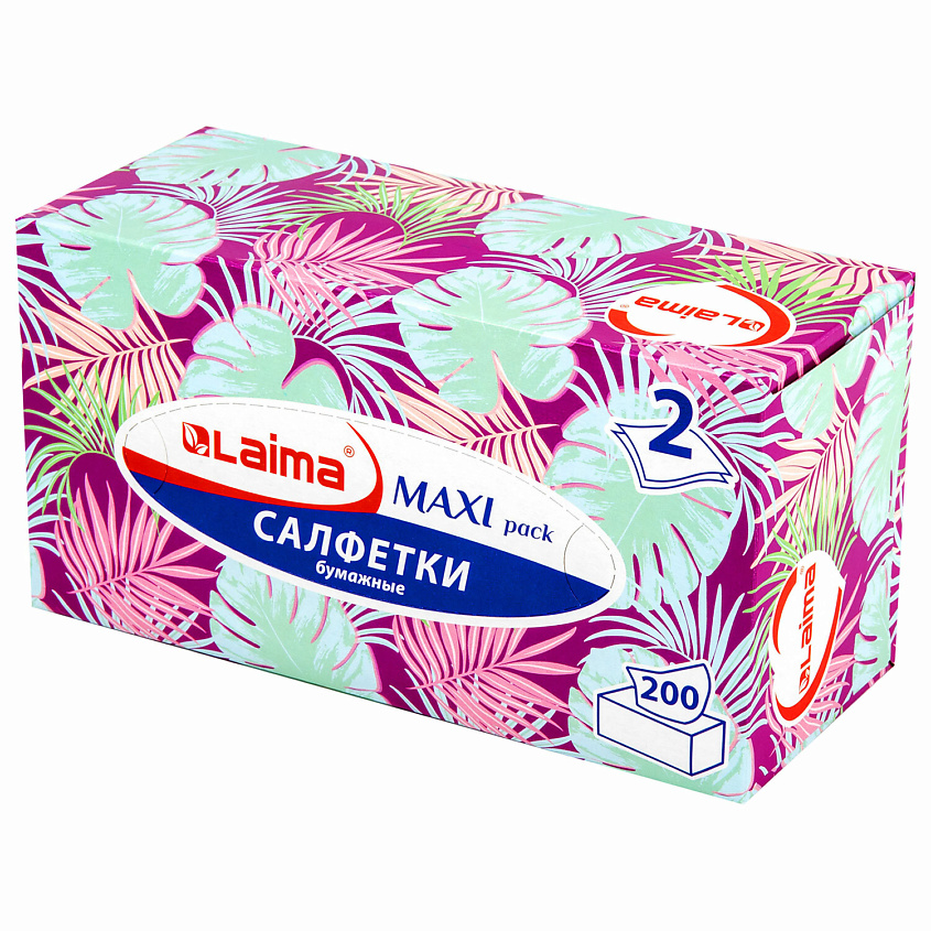 Изображение товара Косметические салфетки LAIMA двухслойные 200 шт для лица и рук