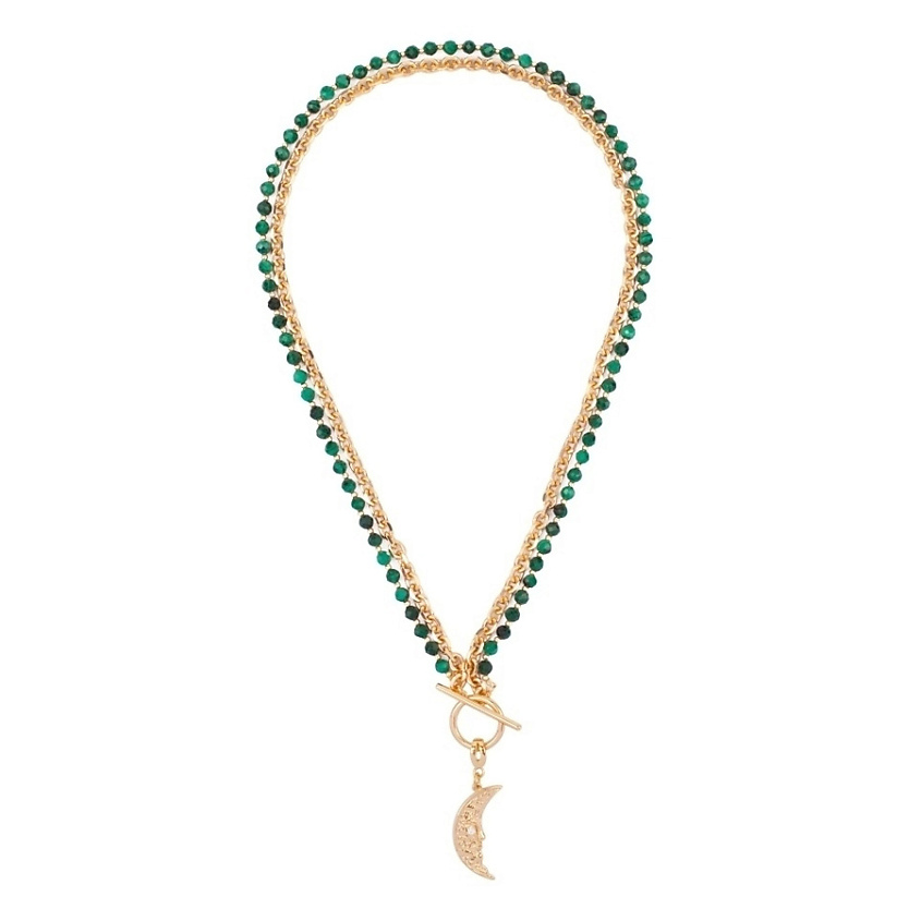 Изображение товара Колье комбинированное Morza из малахита с золотым покрытием